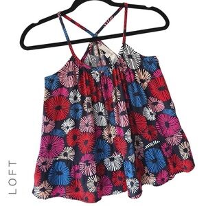 LOFT | NWOT FIREWORKS STRAPPY PEPLUM CAMI RACERBACK | PETITE XXS